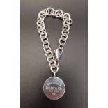 TIFFANY & CO SILVER ROUND TAG BRACELET the belcher link bracelet with round tag reading 'Please