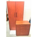 G PLAN TEAK WARDROBE with a pair of doors with rolled handles, standing on a plinth base, 174cm x