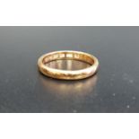 TWENTY-TWO CARAT GOLD WEDDING BAND ring size M-N and approximately 3.9 grams