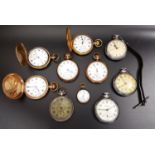 SELECTION OF GOLD PLATED AND OTHER POCKET WATCHES makes include Ingersoll, Limit, Smiths Empire,