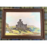 DOUGLAS MACLEOD Dunvegan Castle, Isle of Skye, pastel, signed and label to verso, 35.3cm x 53cm