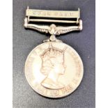 QUEEN ELIZABETH II GENERAL SERVICE MEDAL with Near East bar, named to 23181738 Pte. J. Stirling. A &