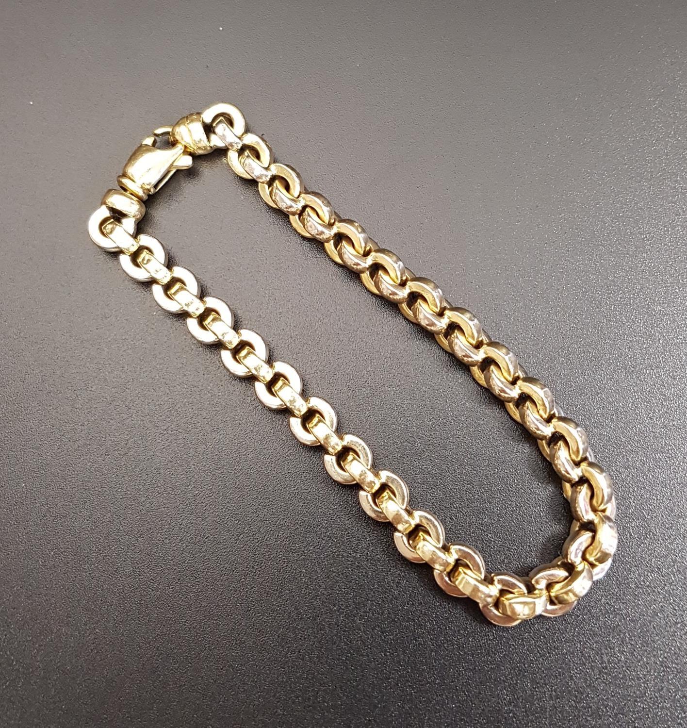 EIGHTEEN CARAT GOLD BELCHER LINK BRACELET approximately 20.1cm long and 18.5 grams