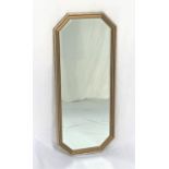 GILTWOOD WALL MIRROR with a bevelled plate, 96.5cm high