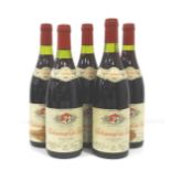 FIVE JACQUES CHARLET CHATEAUNEUF-DU-PAPE 1988 A collection of five bottles of Chateauneuf-du-Pape