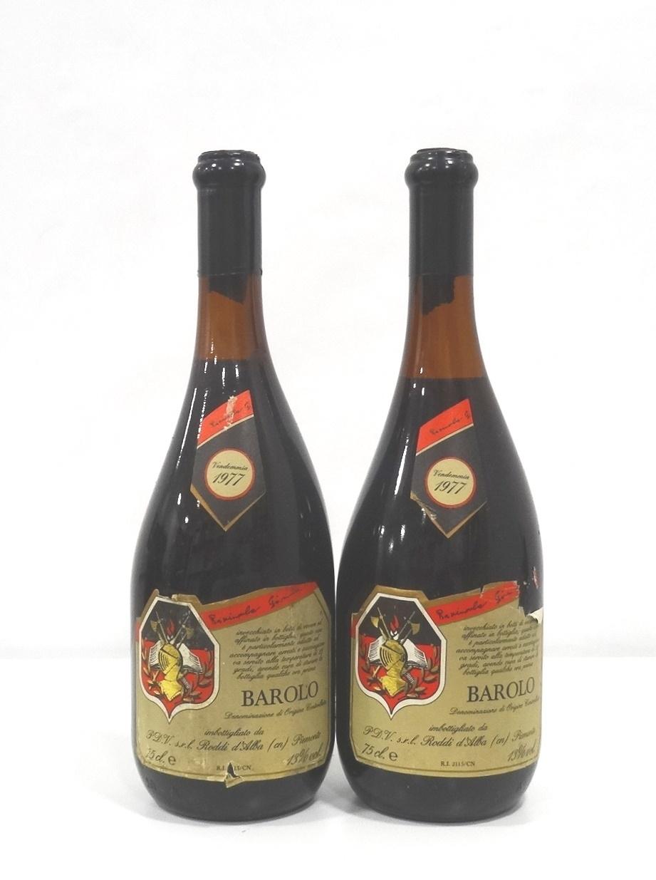 BAROLO RODDI D'ALBA 1977 VINTAGE A pair of bottles of Barolo Roddi D'Alba 1977 Vintage D.O.C.G. 2