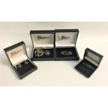 SELECTION OF SILVER CHARLES RENNIE MACKINTOSH DESIGN JEWELLERY comprising four brooches and a pair