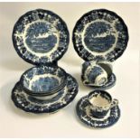 PALISSY AVON SCENES PART DINNER SERVICE comprising six dinner plates, six entrée plates, six side