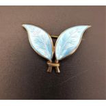 WILLY WINNAESS FOR DAVID ANDERSEN ENAMEL DECORATED BROOCH the Norwegian silver gilt and blue