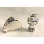 GERMAN ART DECO STYLE SILVER NAPKIN/LETTER HOLDER the sides of arched design, 8cm high; together