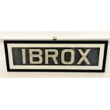 ORIGINAL GLASGOW CORPORATION LINEN TRAM DESTINATION BLIND - IBROX circa 1940s from the older