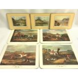 SET OF TWELVE TABLE MATS depicting various scenes from 'Shayer's English Fox Hunting', together with