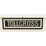 ORIGINAL GLASGOW CORPORATION LINEN TRAM DESTINATION BLIND - TOLLCROSS circa 1940s from the older