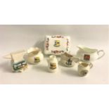 SELECTION OF CRESTED CHINA with examples from Goss, Florentine and Rosina including a Girvan sauce