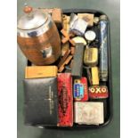 SELECTION OF COLLECTABLES including Oak and silver plate mounted ice bucket; a Hohner Super