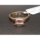 CERTIFIED KUNZITE AND DIAMOND DRESS RING the emerald cut Mawi Kunzite weighing 1.23cts with small