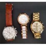THREE MICHAEL KORS WRISTWATCHES comprising model numbers MK-8545, MK-5774 and MK-5605