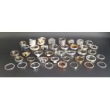SELECTION OF SILVER AND OTHER RINGS of various sizes and designs, including gem and stone set