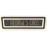 ORIGINAL GLASGOW CORPORATION LINEN TRAM DESTINATION BLIND - ST. GEORGE'S CROSS circa 1940s from