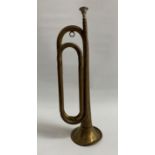 REXCRAFT 1950'S BRASS BUGLE marked 'Official Bugle Boy Scouts Of America', with mouth piece