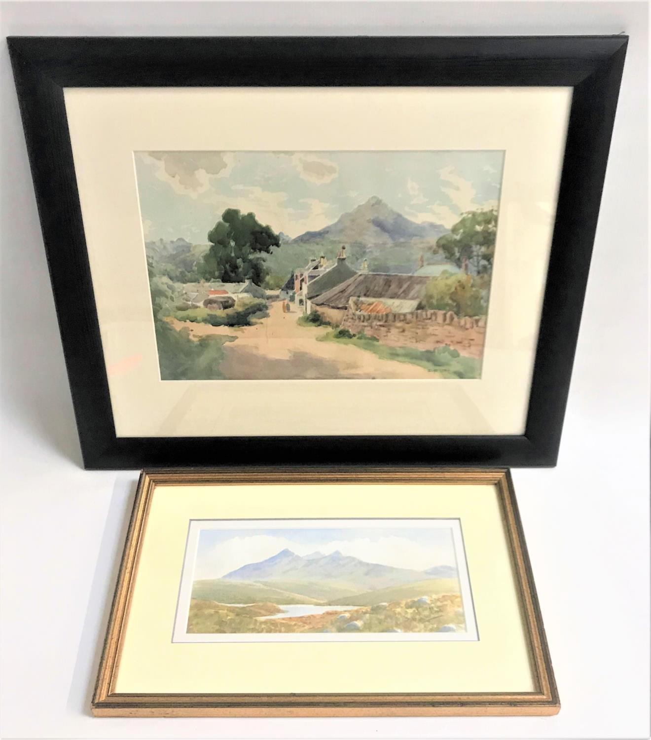 D. PATON Scottish Village Scene, watercolour, signed, 24cm x 34cm; together with another Scottish