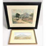 D. PATON Scottish Village Scene, watercolour, signed, 24cm x 34cm; together with another Scottish