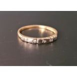 DIAMOND SET HALF ETERNITY RING in eighteen carat gold, ring size L and approximately 1.7 grams