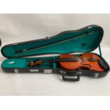 SKYLARK VIOLIN full size with two piece back, marked internally MV:005, together with a bow and