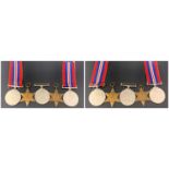FIVE WWII MEDALS including two 1939-1945 War Medals with ribbons, The Defence Medal and two The