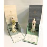 TWO ROYAL WORCESTER PORCELAIN FIGURINES both limited editions, Rosalind, 186/500 with certificate,