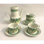 RETRO PONTESA COFFEE SERVICE - THE YOUNG RANGE decorated with a white ground with a green