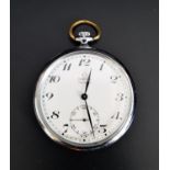 OMEGA GENEVE 1970s POCKET WATCH the white dial with Arabic numerals and subsidiary seconds dial,