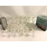 SELECTION OF CRYSTAL AND OTHER GLASSWARE including six Stuart crystal whisky tumblers, Dartington