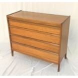YOUNGER TEAK CHEST with an oblong top above four graduated drawers, each with a shaped handle,