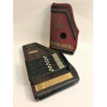 SCALA AUTOHARP in a stained pine case, 52cm long, together with a similar Autoharp in a stained