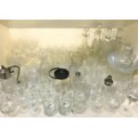 LARGE SELECTION OF GLASSWARE including decanters, wine, spirit and liqueur glasses, celery jar,