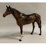 BESWICK BAY HORSE with white blaze and front socks, 28cm high