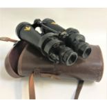PAIR OF BARR & STROUD WAR DEPARTMENT FIELD GLASSES marked A.P. #1900A, in a brown leather case