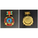 SOVIRT RUSSIAN CHERNOBYL LIQUIDATORS MEDAL in gilt metal and enamel