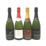 SELECTION OF FOUR BOTTLES OF CAVA comprising: one M&S Cava Prestige Brut (75cl/ 11.5% abv); one M&
