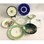 MIXED LOT OF CERAMICS including an oval Sovereign meat plate transfer decorated with pheasants,