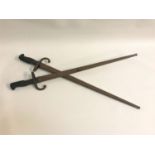 TWO FRENCH BAYONETS 1874 model Gras sword bayonet, each with a brass pommel with internal latching