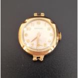LADIES ARMAC NINE CARAT GOLD CASED WRISTWATCH the champagne dial with Arabic numerals and subsidiary