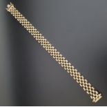 NINE CARAT GOLD BRACELET the rectangular links of mesh design, approximately 21.5cm long and 1.2cm