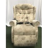 CELEBRITY RISE AND RECLINE CHAIR with power lead and hand operated remote control