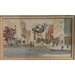 I. LESLEY MAIN Sauchiehall Street, Glasgow, watercolour, signed and dated 1981, 11.7cm x 21cm