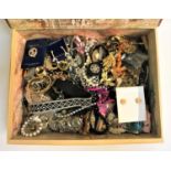 SELECTION OF COSTUME JEWELLERY including two glass bottles of turquoise stones, bead necklaces,