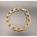 NINE CARAT GOLD FANCY LINK CHAIN the larger links interspersed with rope twist detail, 19.2cm long