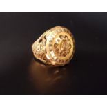 TWENTY-TWO CARAT GOLD DRESS RING ring size N and approximately 9.8 grams