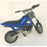 CHILD'S MOTORBIKE with a petrol pull start engine, front and rear suspension and front and rear disc